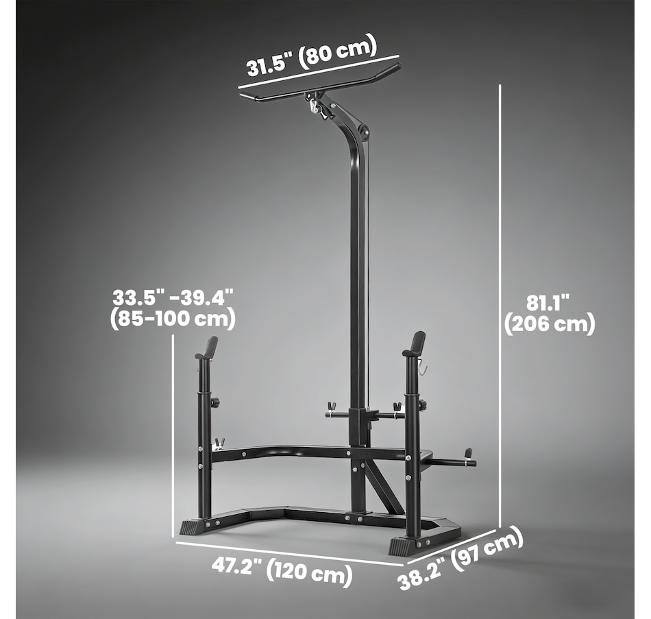 Image 968375_ALTMORE2.jpg, Product 968-375 / Price $143.99, Soozier Multi-Function Home Gym Machine with Bench Press Rack, Black from Soozier on TSC.ca's Health & Fitness department
