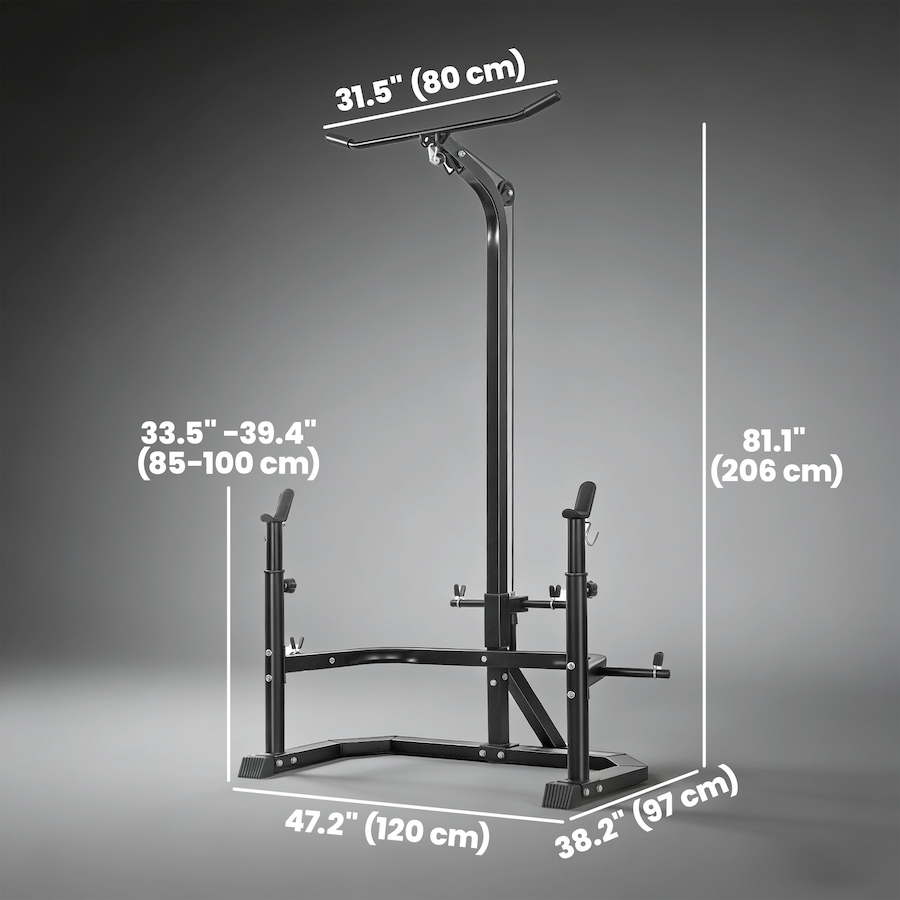 Image 968375_ALTMORE2.jpg, Product 968-375 / Price $139.99, Soozier Multi-Function Home Gym Machine with Bench Press Rack, Black from Soozier on TSC.ca's Health & Fitness department