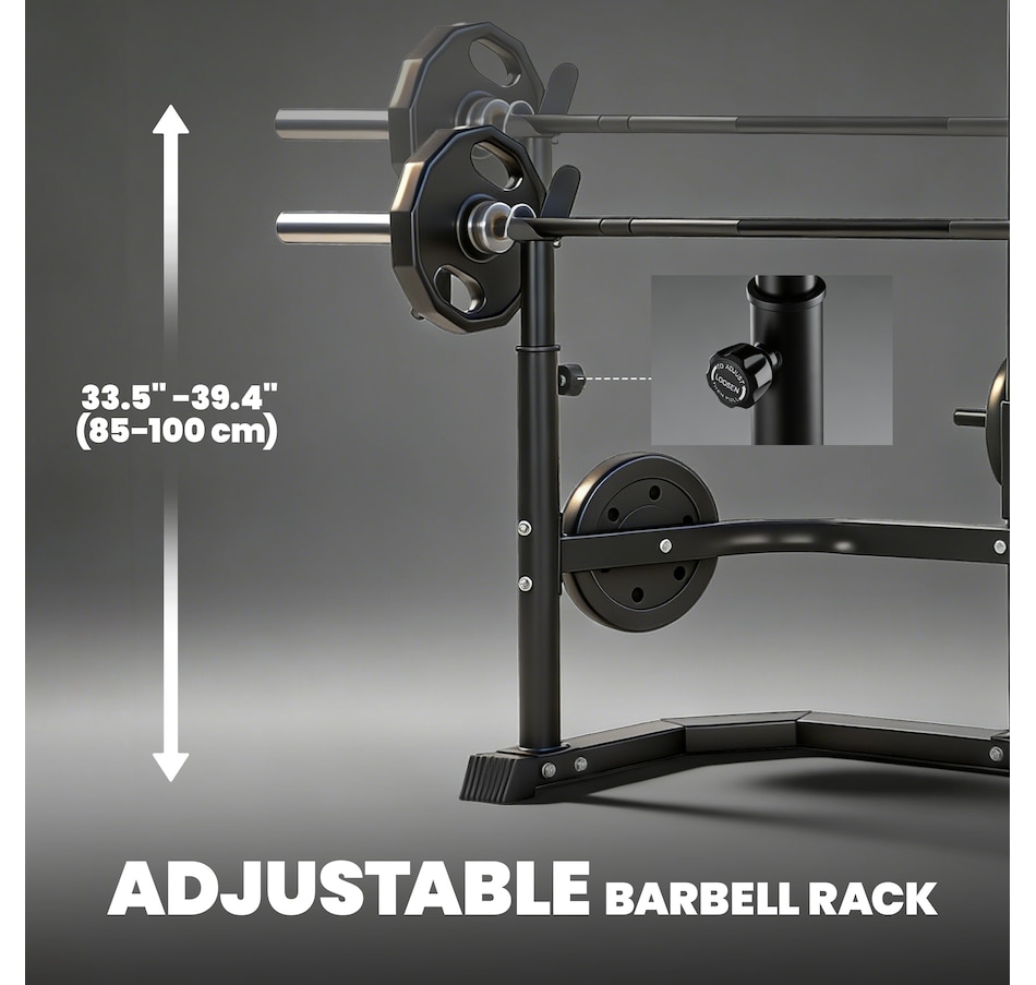Image 968375_ALTMORE5.jpg, Product 968-375 / Price $143.99, Soozier Multi-Function Home Gym Machine with Bench Press Rack, Black from Soozier on TSC.ca's Health & Fitness department