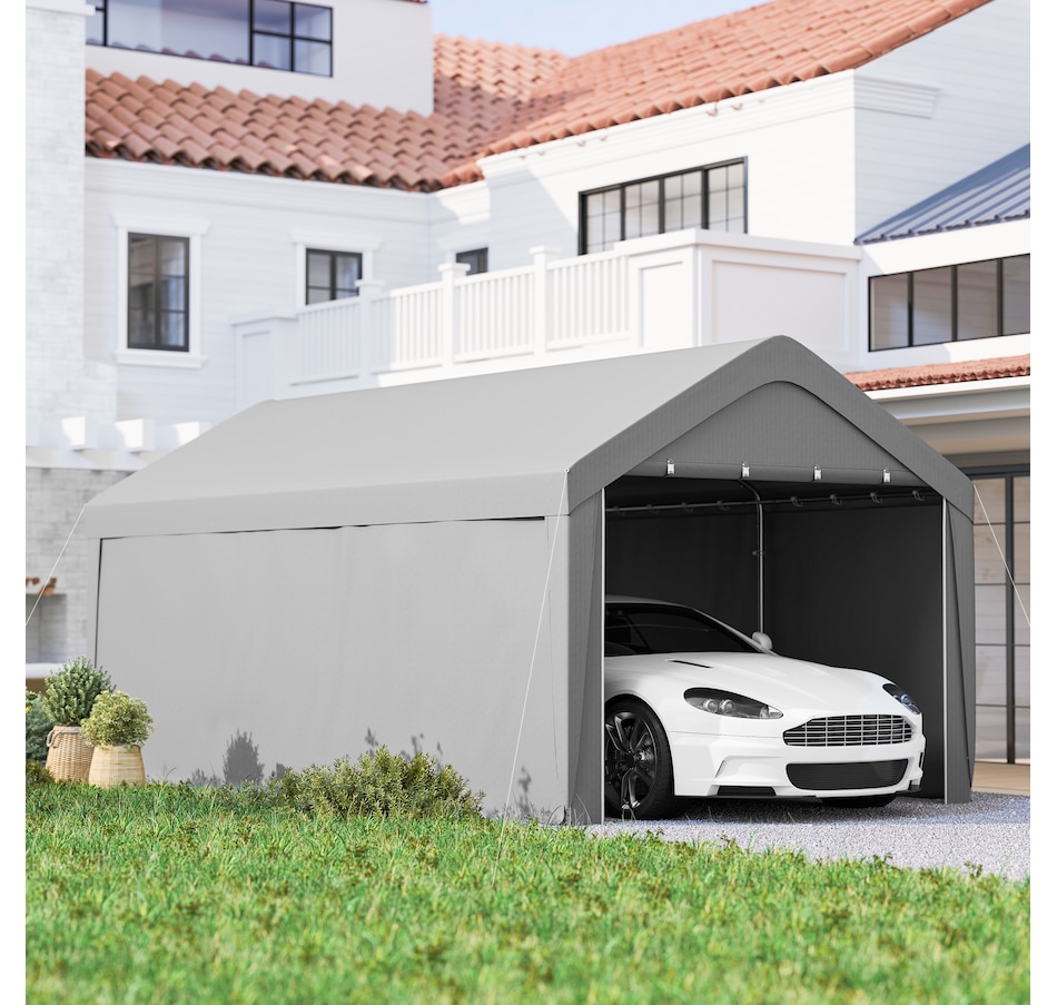 Image 968384_ALTMORE1.jpg, Product 968-384 / Price $329.99 - $359.99, Outsunny Carport, 10 x 20 ft Car Shelter with 2 Roll-Up Doors from Outsunny on TSC.ca's Home & Garden department