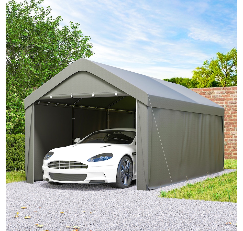Image 968384_ALTMORE8.jpg, Product 968-384 / Price $329.99 - $359.99, Outsunny Carport, 10 x 20 ft Car Shelter with 2 Roll-Up Doors from Outsunny on TSC.ca's Home & Garden department