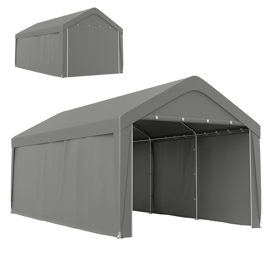 Image 968384_ST01.jpg, Product 968-384 / Price $329.99 - $359.99, Outsunny Carport, 10 x 20 ft Car Shelter with 2 Roll-Up Doors from Outsunny on TSC.ca's Home & Garden department