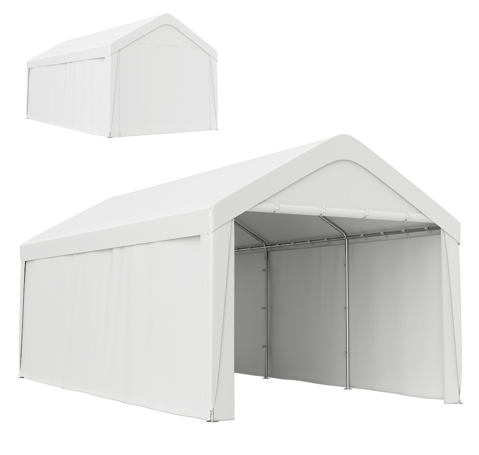 Image 968384_ST02.jpg, Product 968-384 / Price $329.99 - $359.99, Outsunny Carport, 10 x 20 ft Car Shelter with 2 Roll-Up Doors from Outsunny on TSC.ca's Home & Garden department