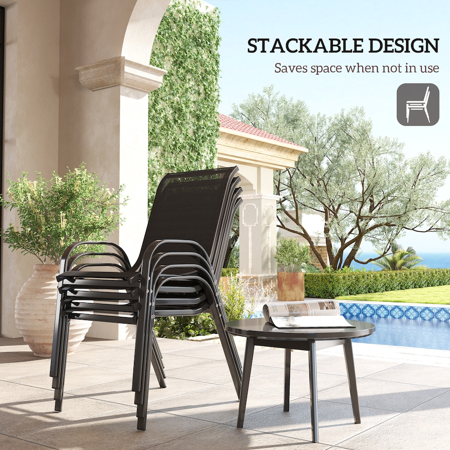 Image 968385_ALTMORE12.jpg, Product 968-385 / Price $164.99, Outsunny Set of 4 Outdoor Patio Dining Chairs Stackable Lawn Chairs from Outsunny on TSC.ca's Home & Garden department
