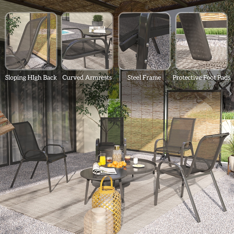 Image 968385_ALTMORE14.jpg, Product 968-385 / Price $164.99, Outsunny Set of 4 Outdoor Patio Dining Chairs Stackable Lawn Chairs from Outsunny on TSC.ca's Home & Garden department