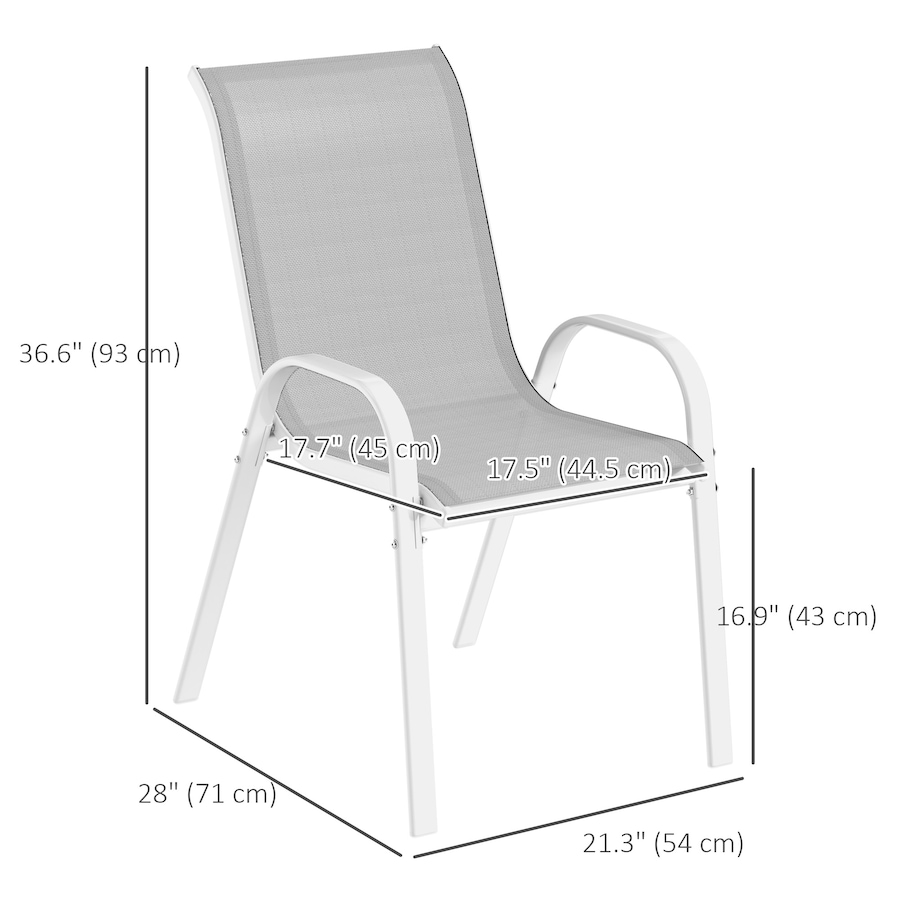 Image 968385_ALTMORE2.jpg, Product 968-385 / Price $164.99, Outsunny Set of 4 Outdoor Patio Dining Chairs Stackable Lawn Chairs from Outsunny on TSC.ca's Home & Garden department