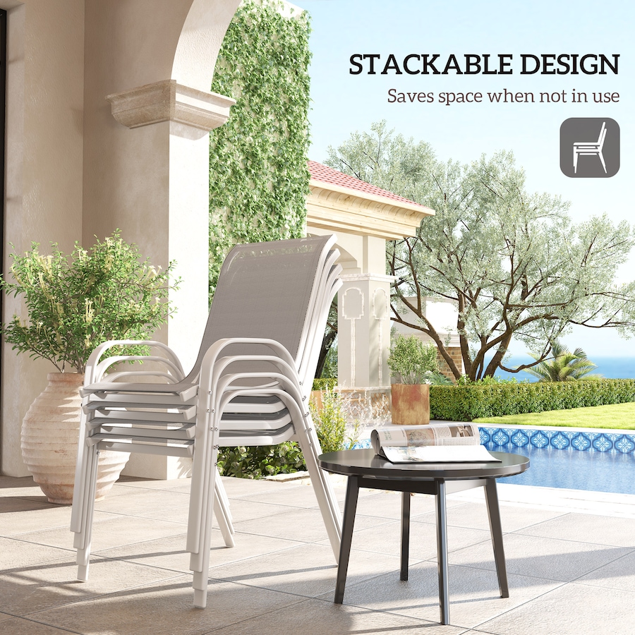 Image 968385_ALTMORE3.jpg, Product 968-385 / Price $164.99, Outsunny Set of 4 Outdoor Patio Dining Chairs Stackable Lawn Chairs from Outsunny on TSC.ca's Home & Garden department