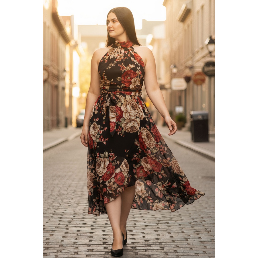 Image 968391_ALTMORE1.jpg, Product 968-391 / Price $98.95, womens floral v neck short sleeve flowy dress from ANNICK on TSC.ca's Fashion department