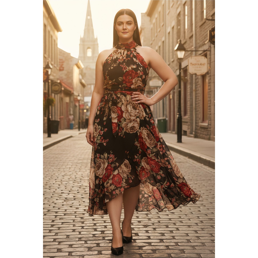Image 968391_ALTMORE2.jpg, Product 968-391 / Price $98.95, womens floral v neck short sleeve flowy dress from ANNICK on TSC.ca's Fashion department