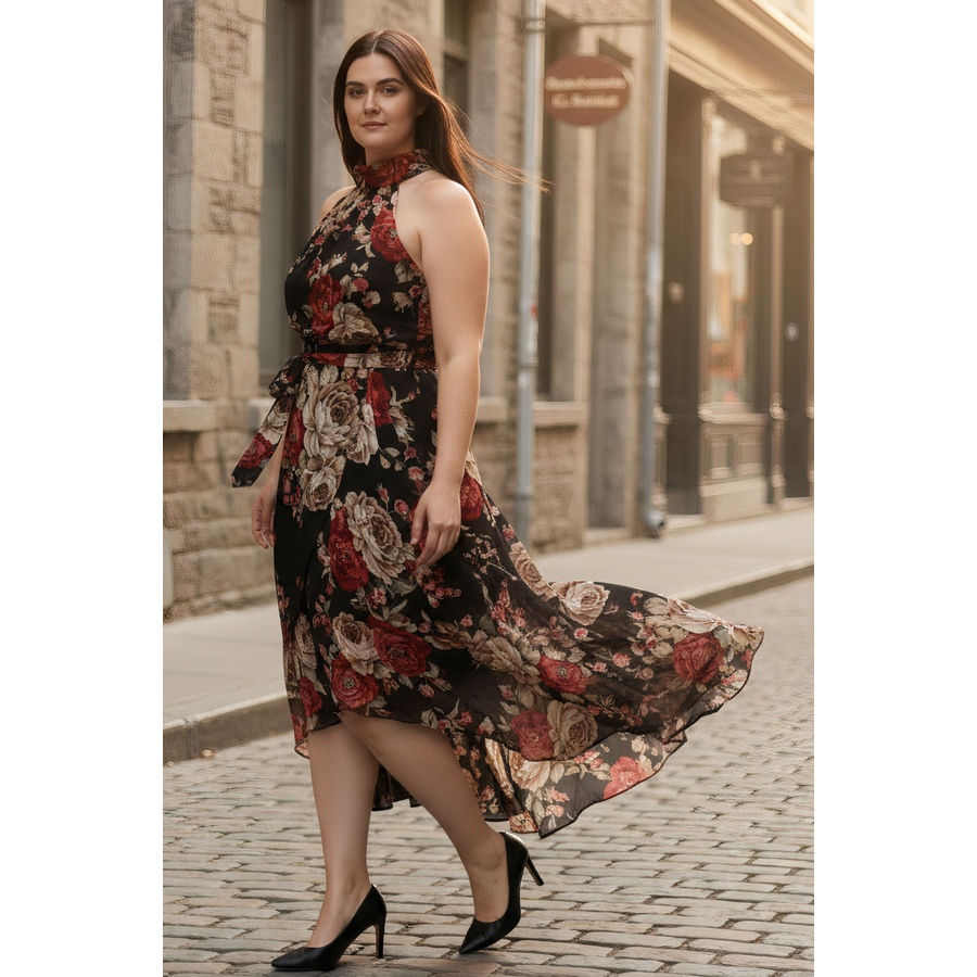 Image 968391_ALTMORE4.jpg, Product 968-391 / Price $98.95, womens floral v neck short sleeve flowy dress from ANNICK on TSC.ca's Fashion department