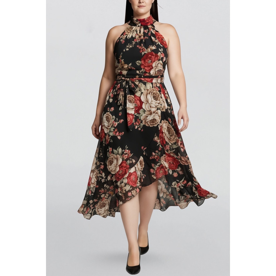 Image 968391_ST01.jpg, Product 968-391 / Price $98.95, womens floral v neck short sleeve flowy dress from ANNICK on TSC.ca's Fashion department