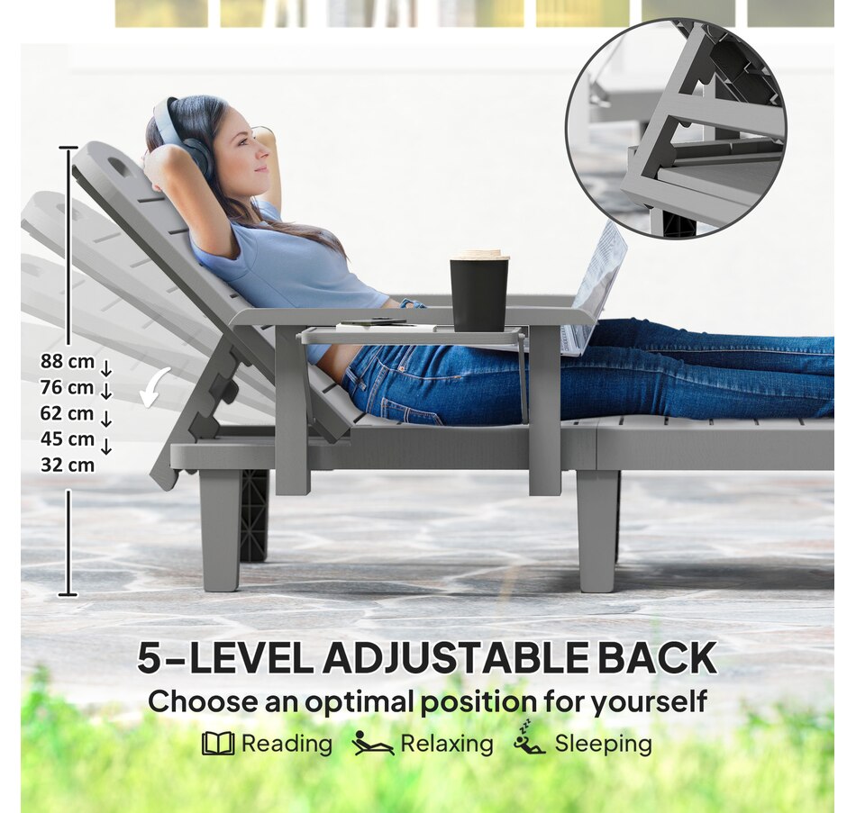 Image 968396_ALTMORE12.jpg, Product 968-396 / Price $234.99 - $259.99, Outsunny Set of 2 Tanning Chair for Garden, 5 Positions Adjustable from Outsunny on TSC.ca's Home & Garden department
