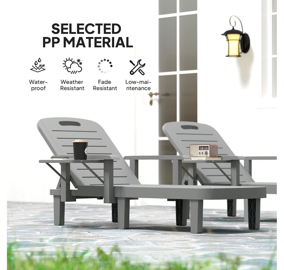 Image 968396_ALTMORE14.jpg, Product 968-396 / Price $234.99 - $259.99, Outsunny Set of 2 Tanning Chair for Garden, 5 Positions Adjustable from Outsunny on TSC.ca's Home & Garden department
