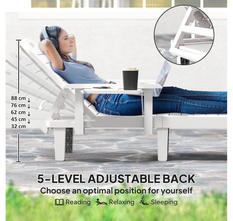 Image 968396_ALTMORE3.jpg, Product 968-396 / Price $234.99 - $259.99, Outsunny Set of 2 Tanning Chair for Garden, 5 Positions Adjustable from Outsunny on TSC.ca's Home & Garden department
