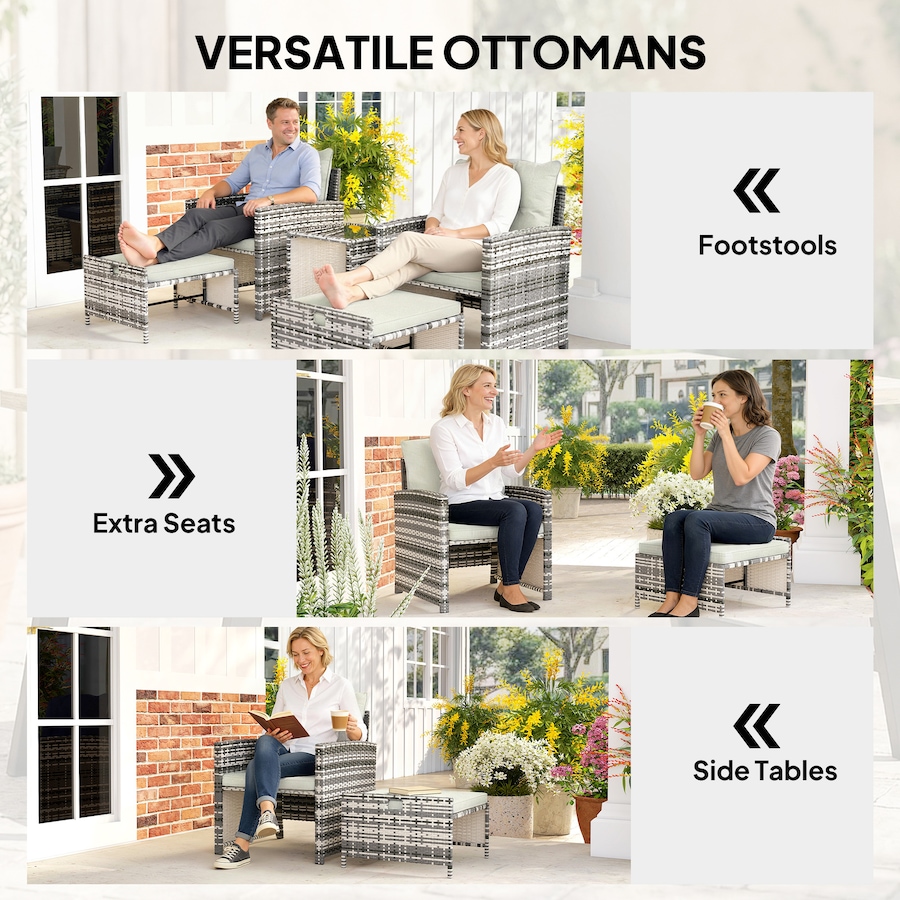 Image 968413_ALTMORE4.jpg, Product 968-413 / Price $334.99, Outsunny 5 Piece Patio Furniture Set with Ottomans Cushions, Grey/Cream from Outsunny on TSC.ca's Home & Garden department