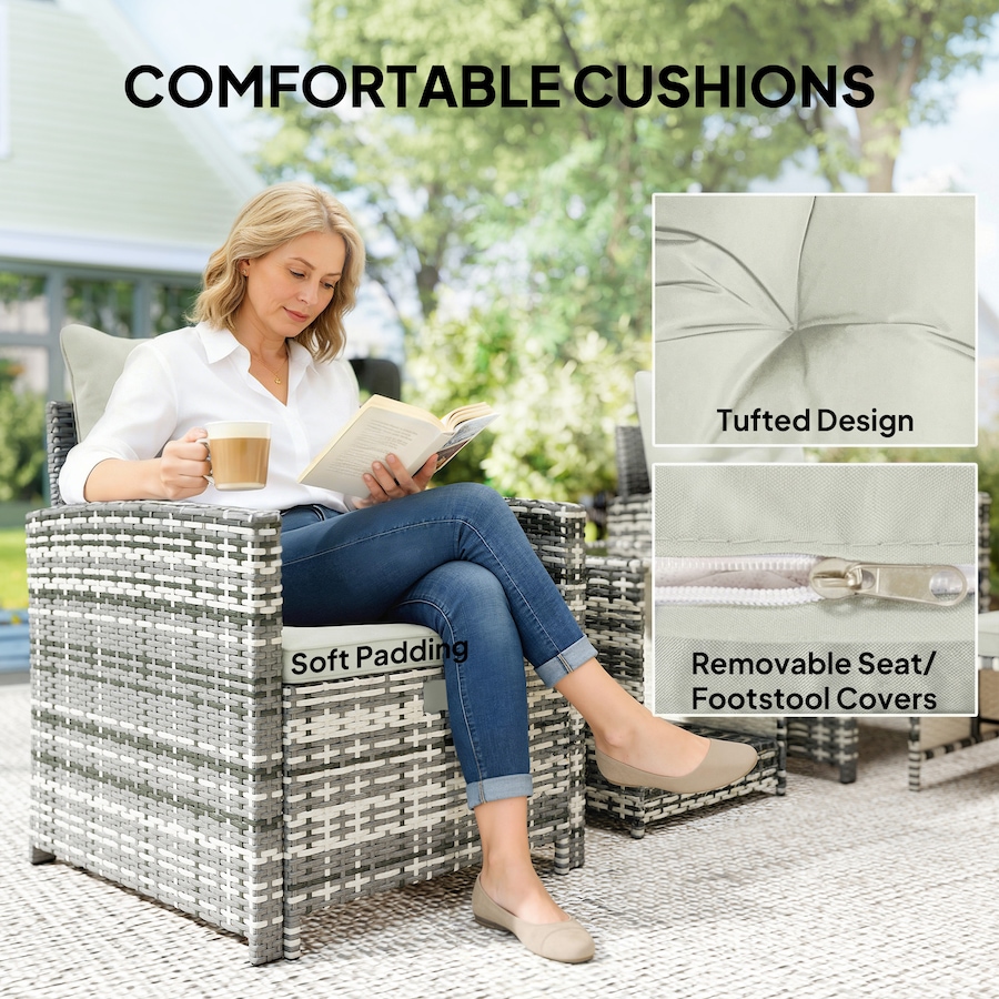 Image 968413_ALTMORE6.jpg, Product 968-413 / Price $334.99, Outsunny 5 Piece Patio Furniture Set with Ottomans Cushions, Grey/Cream from Outsunny on TSC.ca's Home & Garden department