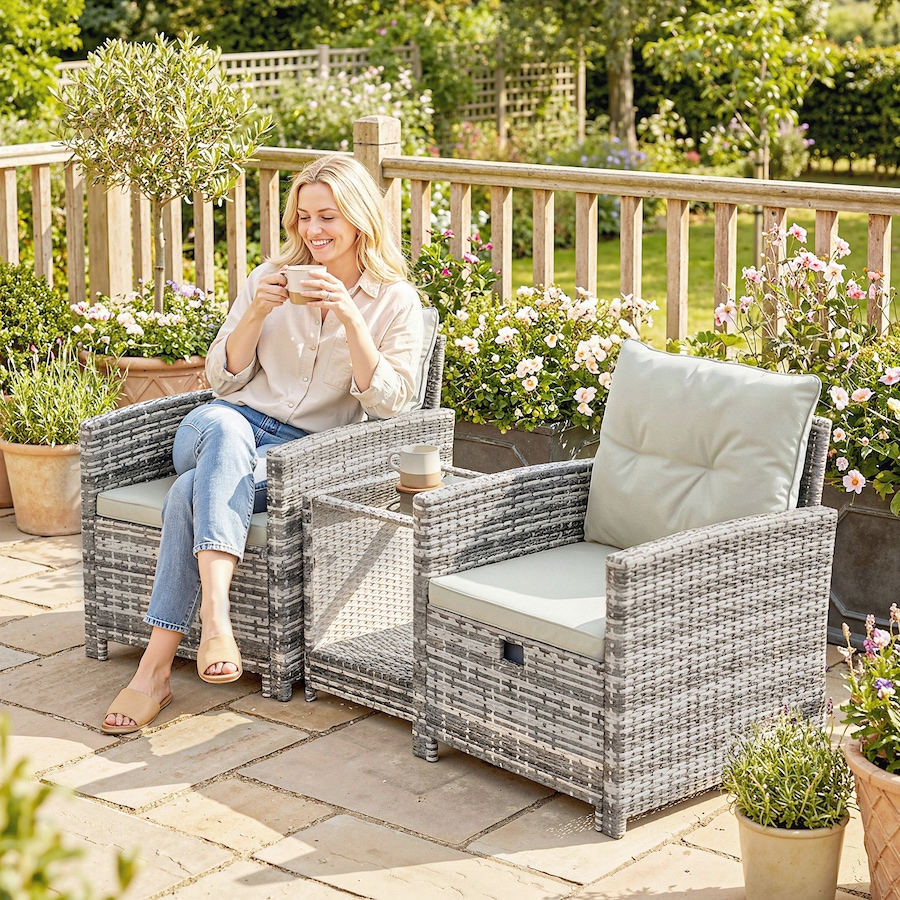 Image 968413_ALTMORE8.jpg, Product 968-413 / Price $334.99, Outsunny 5 Piece Patio Furniture Set with Ottomans Cushions, Grey/Cream from Outsunny on TSC.ca's Home & Garden department