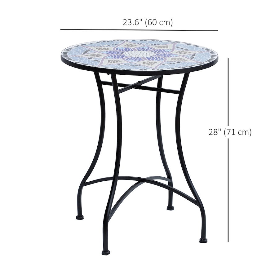 Image 968415_ALTMORE2.jpg, Product 968-415 / Price $115.99, Outsunny Mosaic Round Patio Table with Ceramic Tabletop, Balcony Side Table from Outsunny on TSC.ca's Home & Garden department