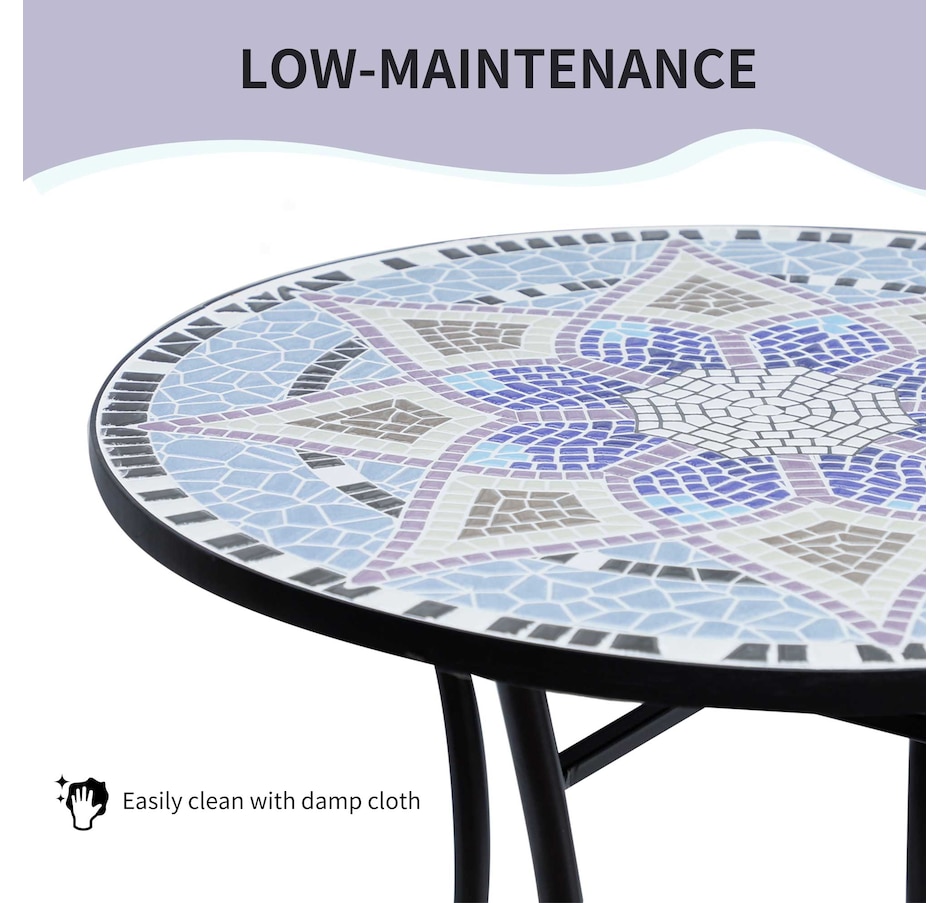 Image 968415_ALTMORE5.jpg, Product 968-415 / Price $109.99, Outsunny Mosaic Round Patio Table with Ceramic Tabletop, Balcony Side Table from Outsunny on TSC.ca's Home & Garden department