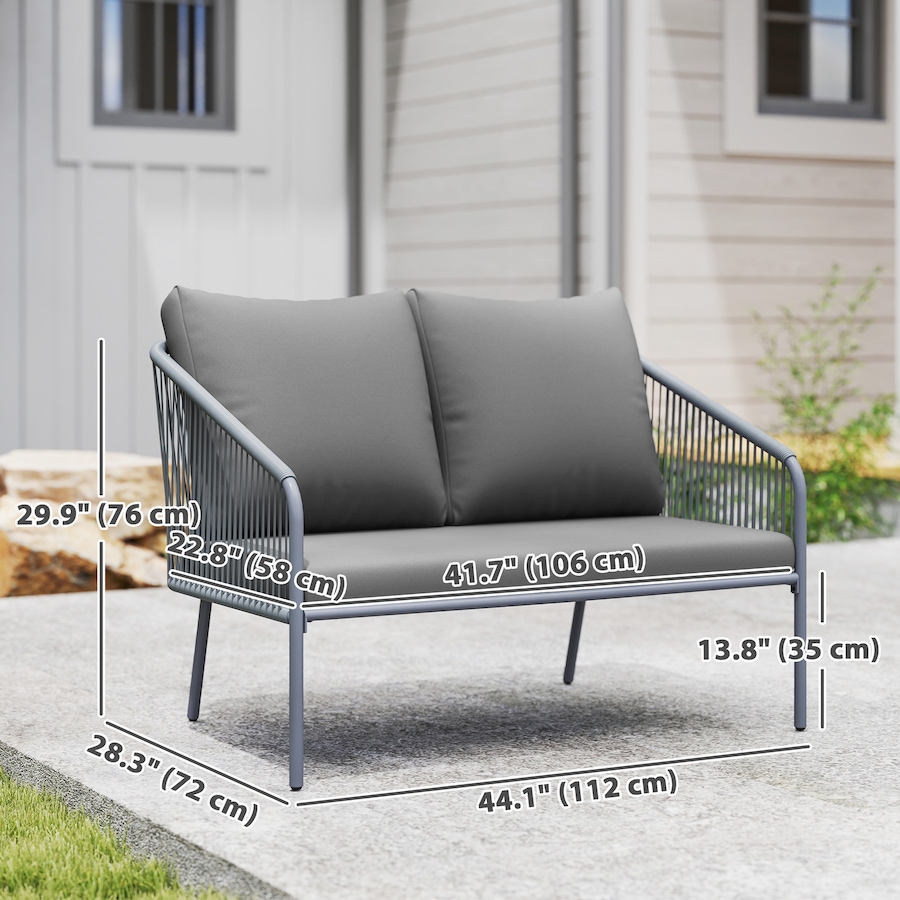 Image 968422_ALTMORE2.jpg, Product 968-422 / Price $194.99, Outsunny Garden Sofa with Cushions, 2-Seater Outdoor Balcony Rattan Sofa from Outsunny on TSC.ca's Home & Garden department
