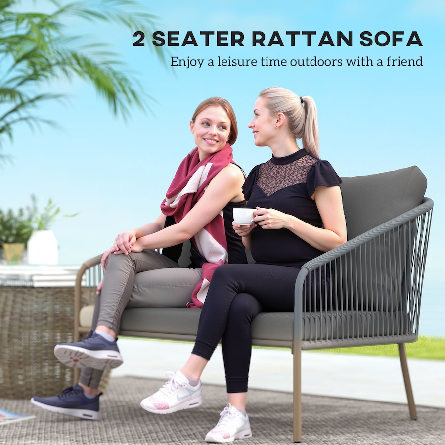 Image 968422_ALTMORE3.jpg, Product 968-422 / Price $194.99, Outsunny Garden Sofa with Cushions, 2-Seater Outdoor Balcony Rattan Sofa from Outsunny on TSC.ca's Home & Garden department