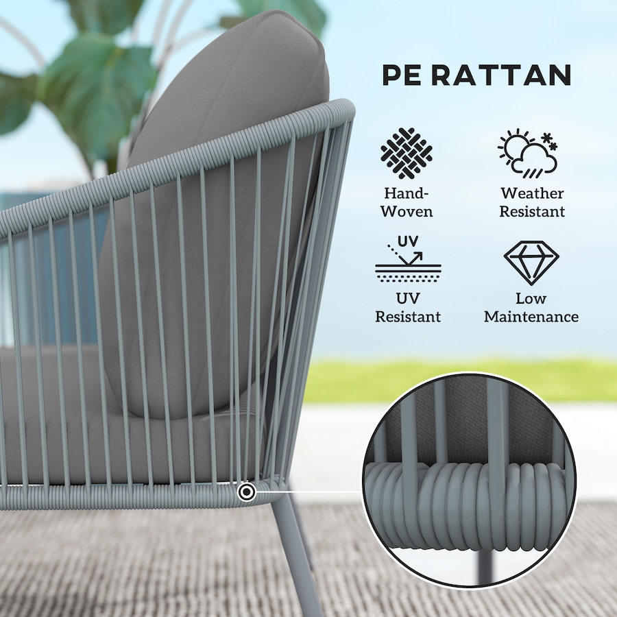 Image 968422_ALTMORE4.jpg, Product 968-422 / Price $194.99, Outsunny Garden Sofa with Cushions, 2-Seater Outdoor Balcony Rattan Sofa from Outsunny on TSC.ca's Home & Garden department