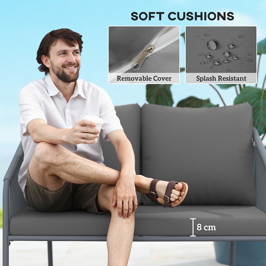 Image 968422_ALTMORE5.jpg, Product 968-422 / Price $194.99, Outsunny Garden Sofa with Cushions, 2-Seater Outdoor Balcony Rattan Sofa from Outsunny on TSC.ca's Home & Garden department