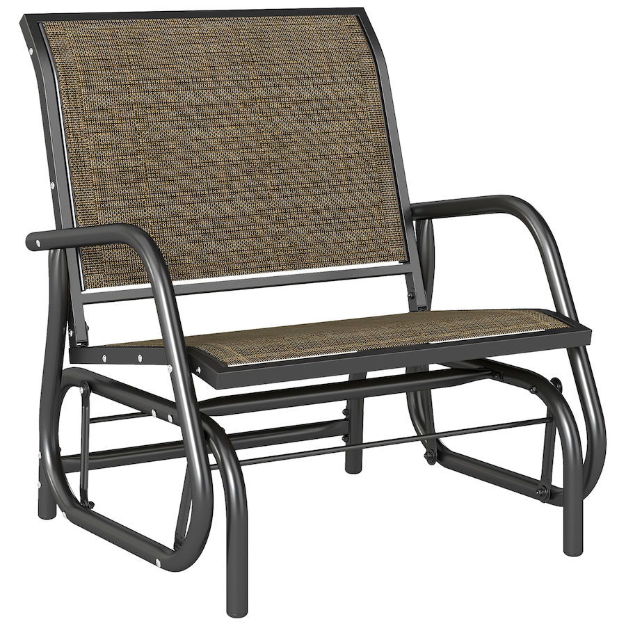 Image 968423.jpg, Product 968-423 / Price $96.99, Outsunny Patio Glider, Metal Frame Outdoor Glider Chair, Light Mixed Brown from Outsunny on TSC.ca's Home & Garden department