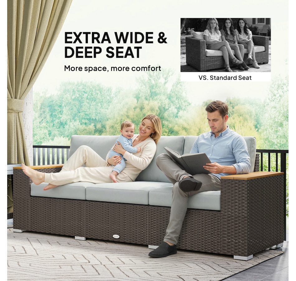 Image 968424_ALTMORE3.jpg, Product 968-424 / Price $379.99, Outsunny 3-Seater Outdoor Couch with Cushions, Outdoor Sofa, Grey from Outsunny on TSC.ca's Home & Garden department