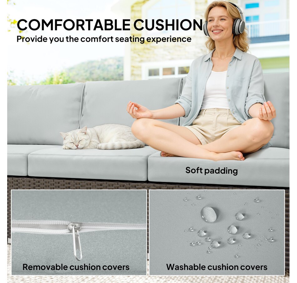 Image 968424_ALTMORE4.jpg, Product 968-424 / Price $379.99, Outsunny 3-Seater Outdoor Couch with Cushions, Outdoor Sofa, Grey from Outsunny on TSC.ca's Home & Garden department