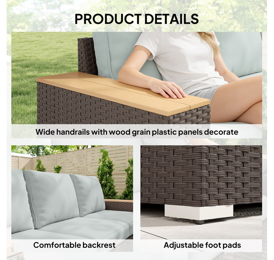 Image 968424_ALTMORE6.jpg, Product 968-424 / Price $379.99, Outsunny 3-Seater Outdoor Couch with Cushions, Outdoor Sofa, Grey from Outsunny on TSC.ca's Home & Garden department