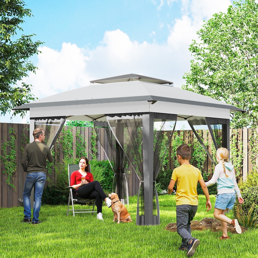 Image 968427_ALTMORE1.jpg, Product 968-427 / Price $249.99, Outsunny 12' x 12' Pop Up Canopy with Mesh, Grey from Outsunny on TSC.ca's Home & Garden department