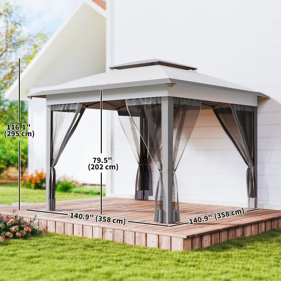 Image 968427_ALTMORE2.jpg, Product 968-427 / Price $249.99, Outsunny 12' x 12' Pop Up Canopy with Mesh, Grey from Outsunny on TSC.ca's Home & Garden department