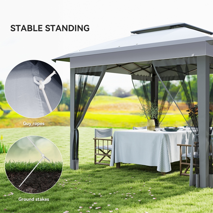 Image 968427_ALTMORE7.jpg, Product 968-427 / Price $249.99, Outsunny 12' x 12' Pop Up Canopy with Mesh, Grey from Outsunny on TSC.ca's Home & Garden department