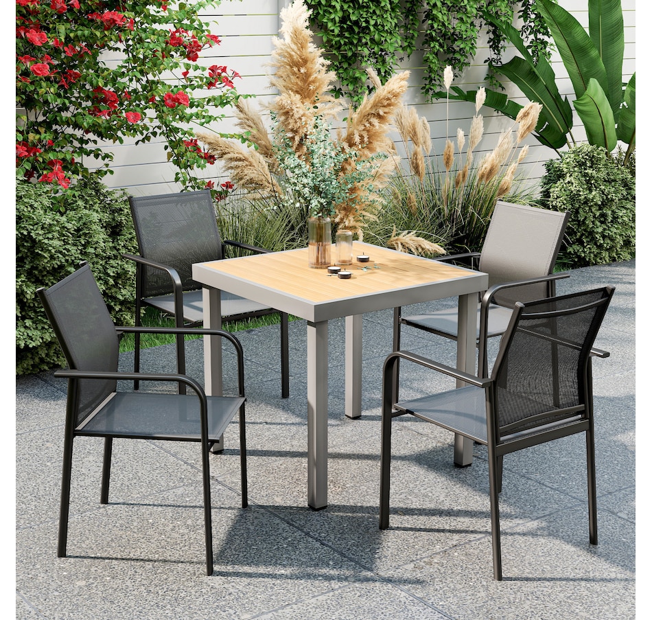 Image 968433_ALTMORE10.jpg, Product 968-433 / Price $209.99 - $219.99, Outsunny Patio Chairs Set of 4, Stackable Outdoor Dining Chairs from Outsunny on TSC.ca's Home & Garden department