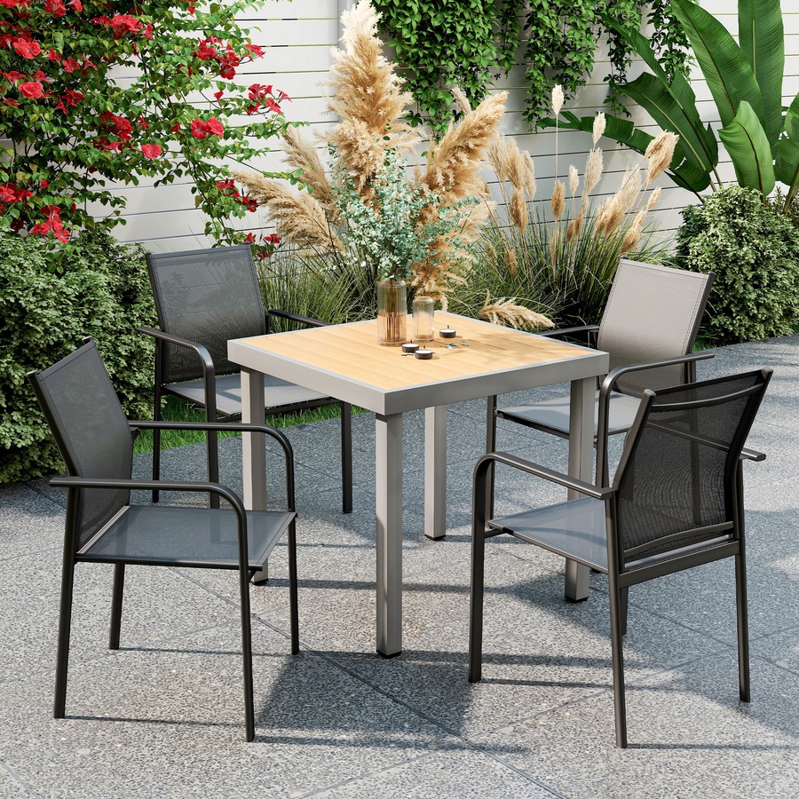 Image 968433_ALTMORE10.jpg, Product 968-433 / Price $239.99, Outsunny Patio Chairs Set of 4, Stackable Outdoor Dining Chairs from Outsunny on TSC.ca's Home & Garden department