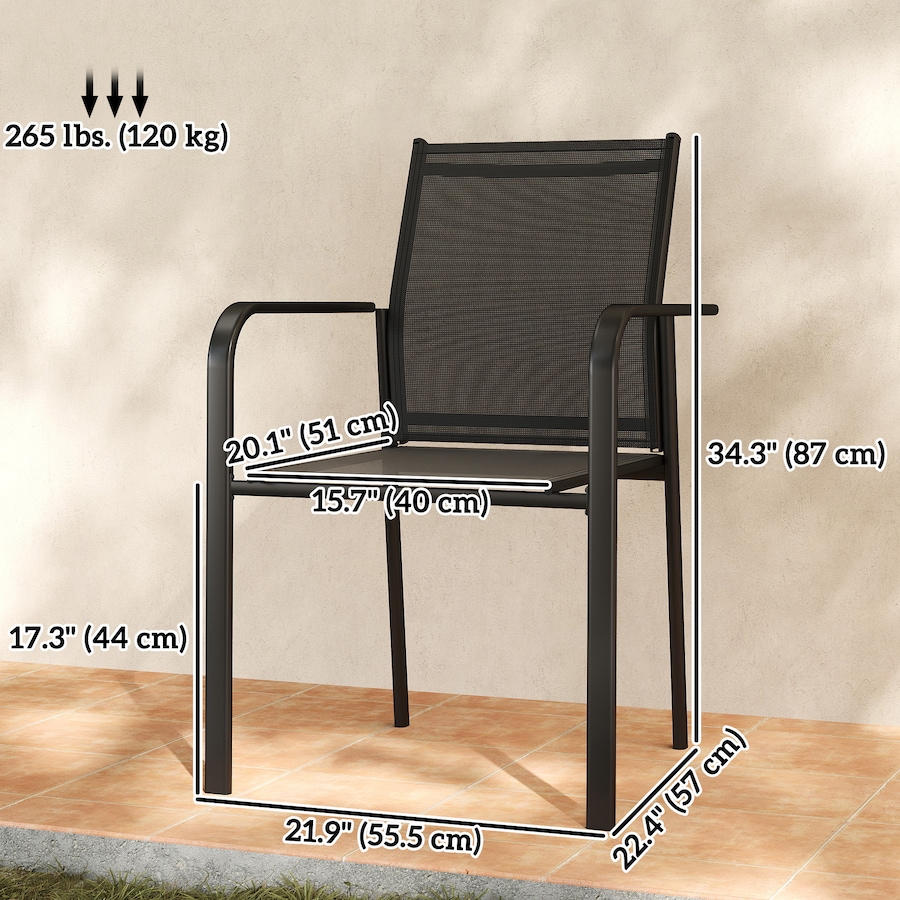 Image 968433_ALTMORE11.jpg, Product 968-433 / Price $239.99, Outsunny Patio Chairs Set of 4, Stackable Outdoor Dining Chairs from Outsunny on TSC.ca's Home & Garden department