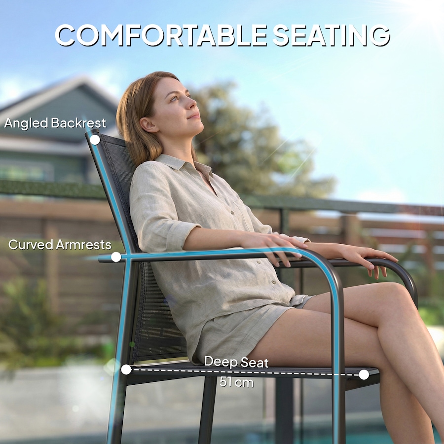 Image 968433_ALTMORE13.jpg, Product 968-433 / Price $239.99, Outsunny Patio Chairs Set of 4, Stackable Outdoor Dining Chairs from Outsunny on TSC.ca's Home & Garden department