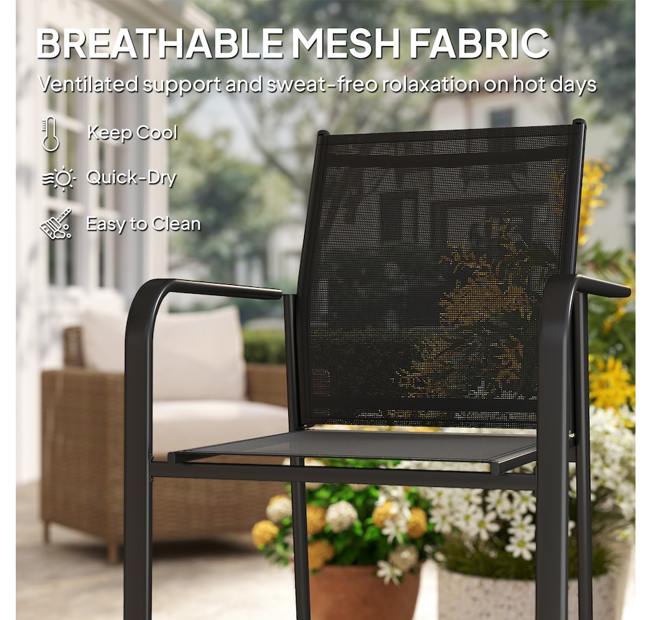 Image 968433_ALTMORE14.jpg, Product 968-433 / Price $209.99 - $219.99, Outsunny Patio Chairs Set of 4, Stackable Outdoor Dining Chairs from Outsunny on TSC.ca's Home & Garden department