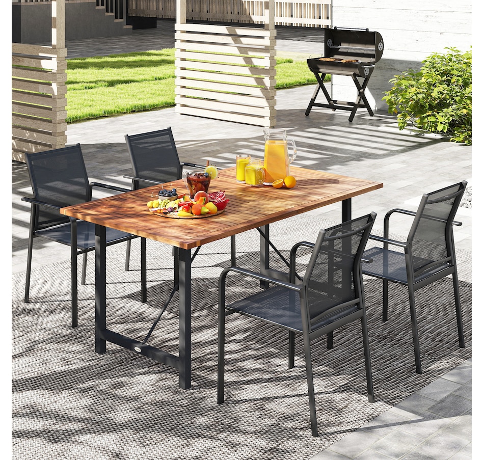 Image 968433_ALTMORE16.jpg, Product 968-433 / Price $209.99 - $219.99, Outsunny Patio Chairs Set of 4, Stackable Outdoor Dining Chairs from Outsunny on TSC.ca's Home & Garden department