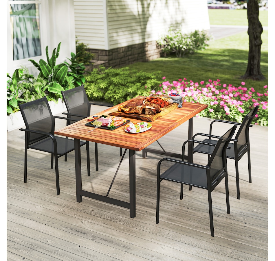Image 968433_ALTMORE17.jpg, Product 968-433 / Price $209.99 - $219.99, Outsunny Patio Chairs Set of 4, Stackable Outdoor Dining Chairs from Outsunny on TSC.ca's Home & Garden department