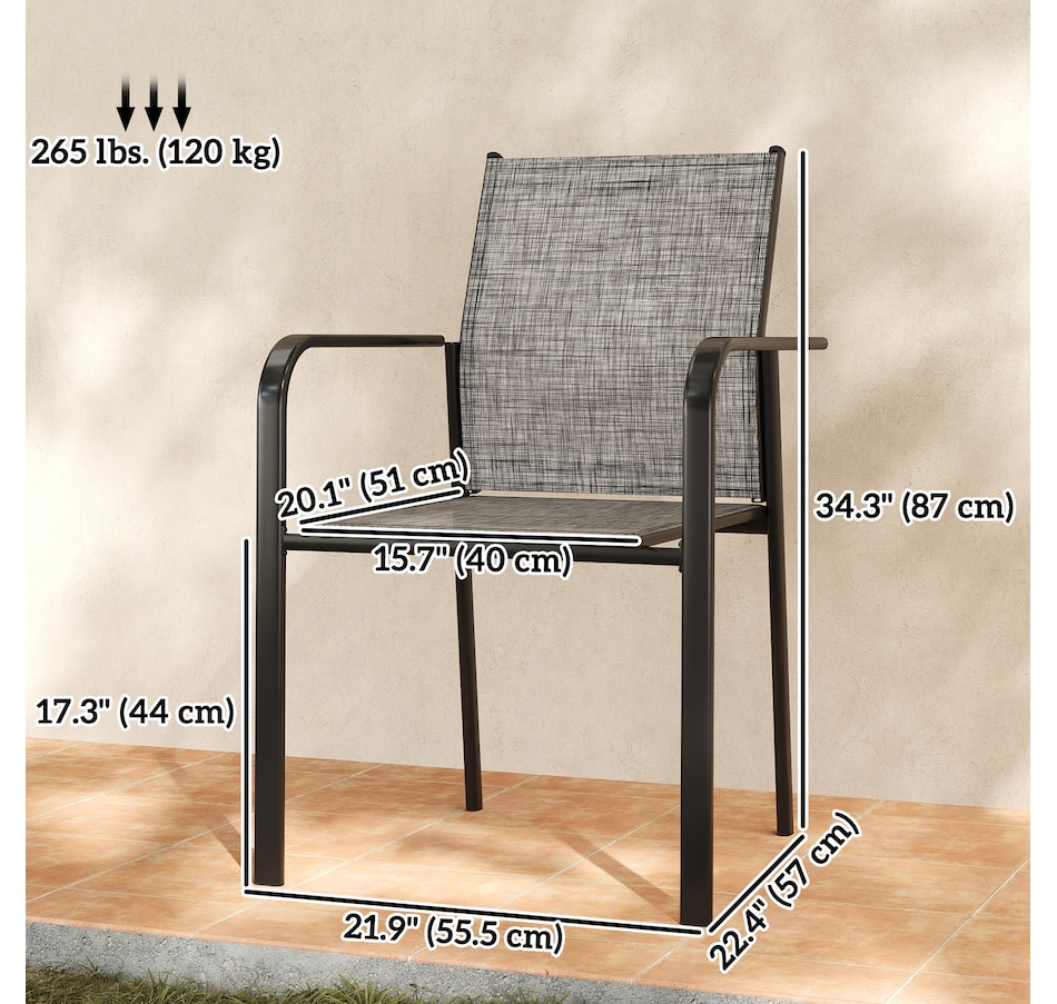 Image 968433_ALTMORE2.jpg, Product 968-433 / Price $209.99 - $219.99, Outsunny Patio Chairs Set of 4, Stackable Outdoor Dining Chairs from Outsunny on TSC.ca's Home & Garden department