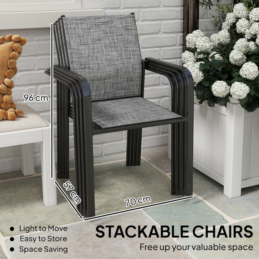 Image 968433_ALTMORE3.jpg, Product 968-433 / Price $239.99, Outsunny Patio Chairs Set of 4, Stackable Outdoor Dining Chairs from Outsunny on TSC.ca's Home & Garden department