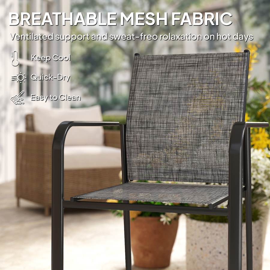 Image 968433_ALTMORE5.jpg, Product 968-433 / Price $239.99, Outsunny Patio Chairs Set of 4, Stackable Outdoor Dining Chairs from Outsunny on TSC.ca's Home & Garden department