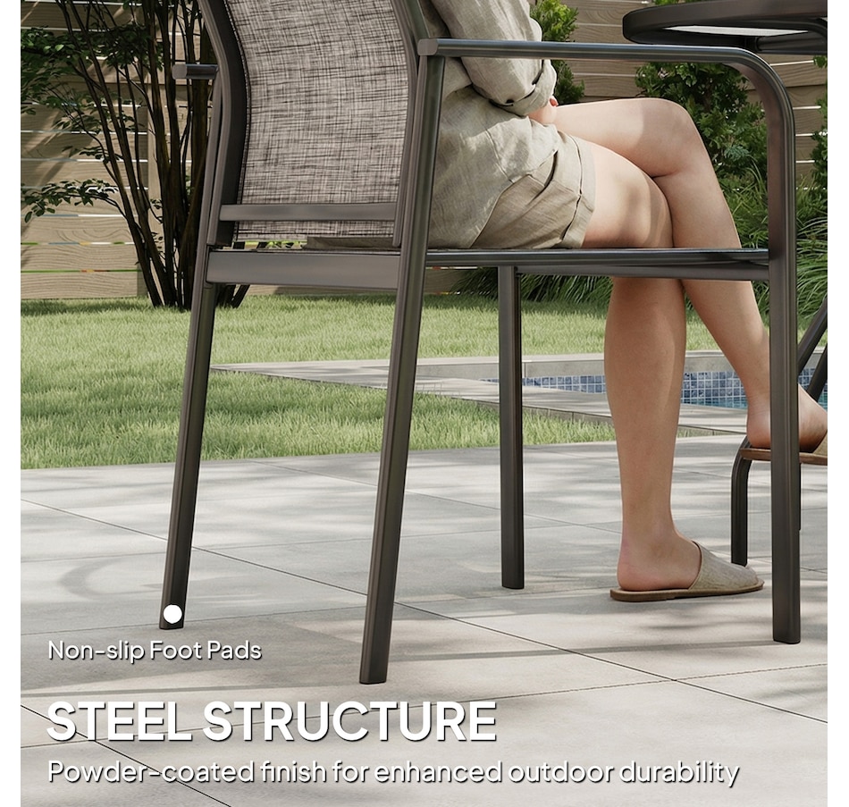 Image 968433_ALTMORE6.jpg, Product 968-433 / Price $209.99 - $219.99, Outsunny Patio Chairs Set of 4, Stackable Outdoor Dining Chairs from Outsunny on TSC.ca's Home & Garden department