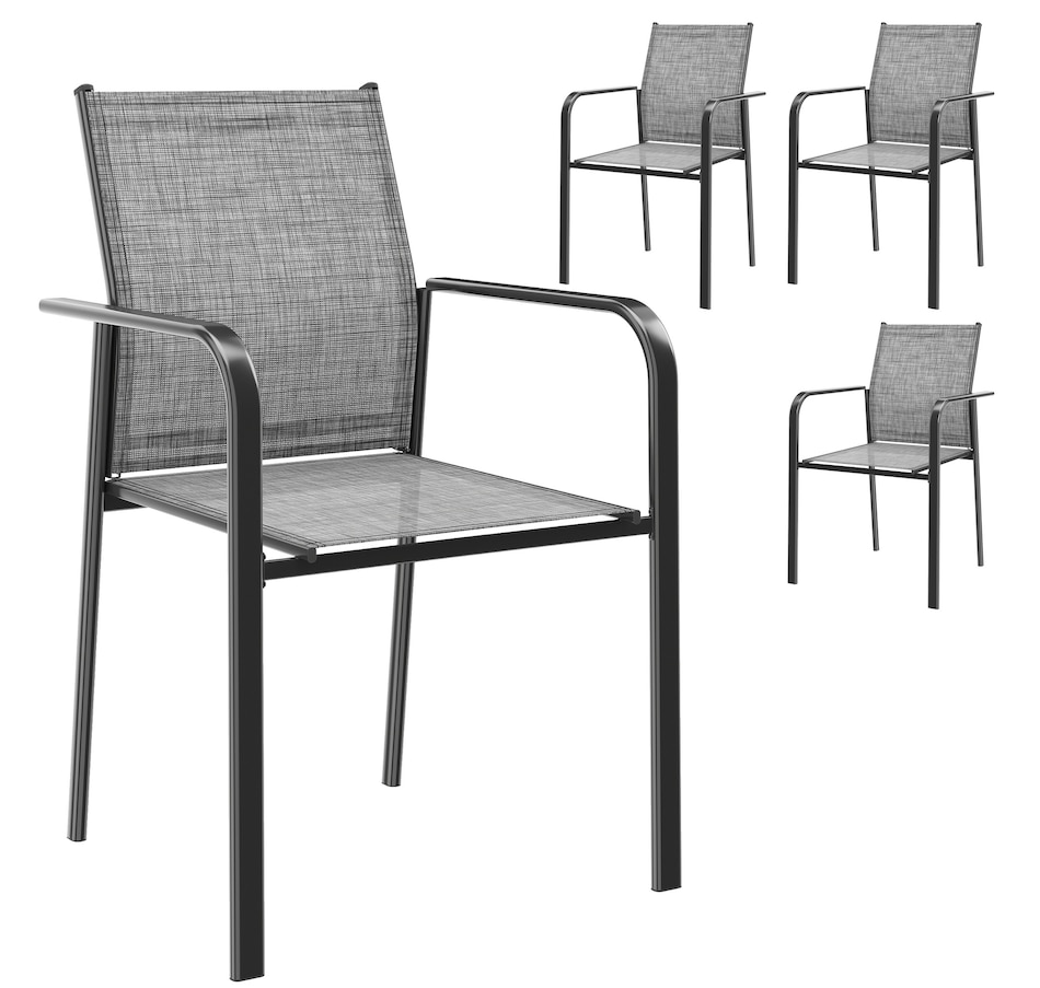 Image 968433_ST01.jpg, Product 968-433 / Price $209.99 - $219.99, Outsunny Patio Chairs Set of 4, Stackable Outdoor Dining Chairs from Outsunny on TSC.ca's Home & Garden department