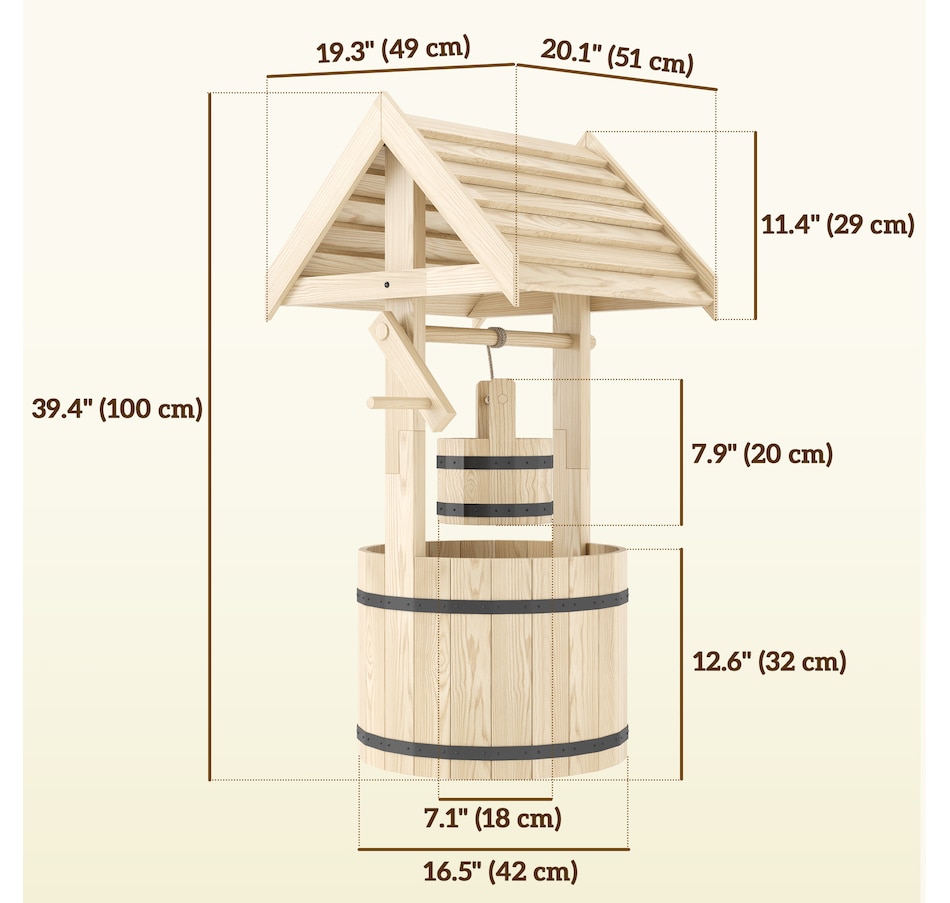 Image 968435_ALTMORE2.jpg, Product 968-435 / Price $109.99, Outsunny Wooden Wishing Well Planter, Flower Planter with Drainage Hole from Outsunny on TSC.ca's Home & Garden department