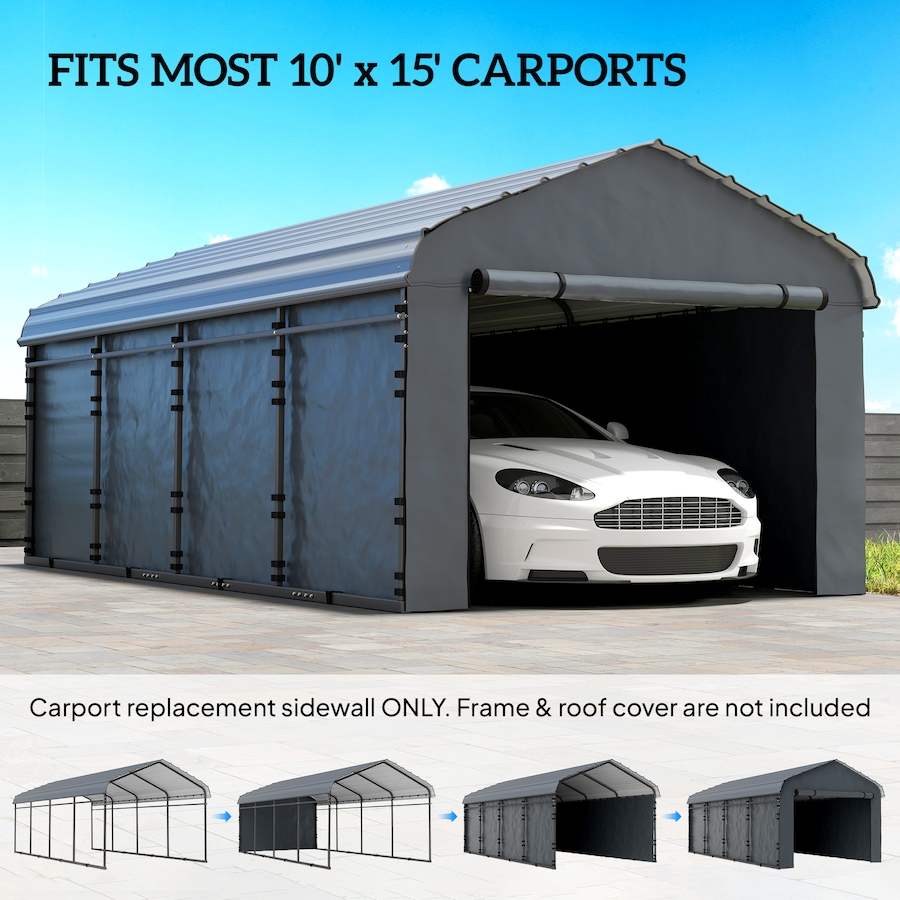 Image 968437_ALTMORE12.jpg, Product 968-437 / Price $89.99 - $109.99, Outsunny Carport Replacement Canopy Cover Sidewalls for 10'x15'/12'x20' Carport from Outsunny on TSC.ca's Home & Garden department