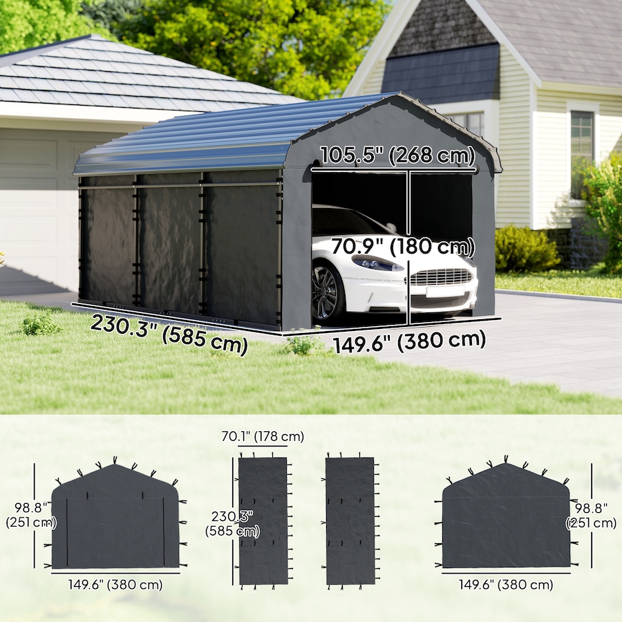 Image 968437_ALTMORE2.jpg, Product 968-437 / Price $89.99 - $109.99, Outsunny Carport Replacement Canopy Cover Sidewalls for 10'x15'/12'x20' Carport from Outsunny on TSC.ca's Home & Garden department