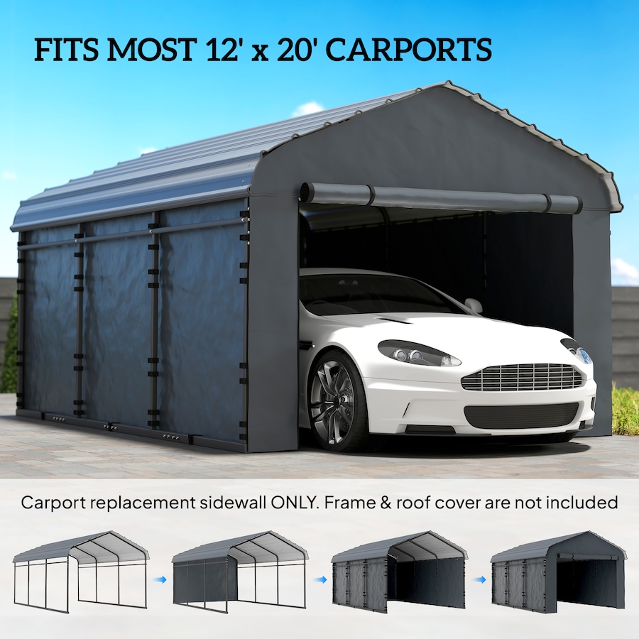 Image 968437_ALTMORE3.jpg, Product 968-437 / Price $89.99 - $109.99, Outsunny Carport Replacement Canopy Cover Sidewalls for 10'x15'/12'x20' Carport from Outsunny on TSC.ca's Home & Garden department